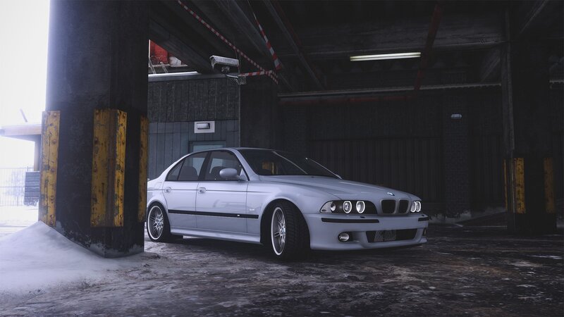 Silver Sedan Car — Gray, Dramatic, Winter