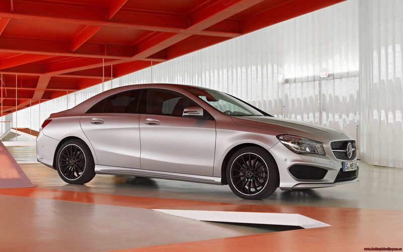 Silver Sedan Car — Modern, Photograph, Red Ceiling, White Wall