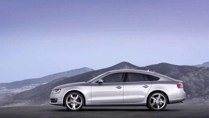 Silver Sedan Car — Serene, Afternoon, Photograph, Mountains, Road, Blue