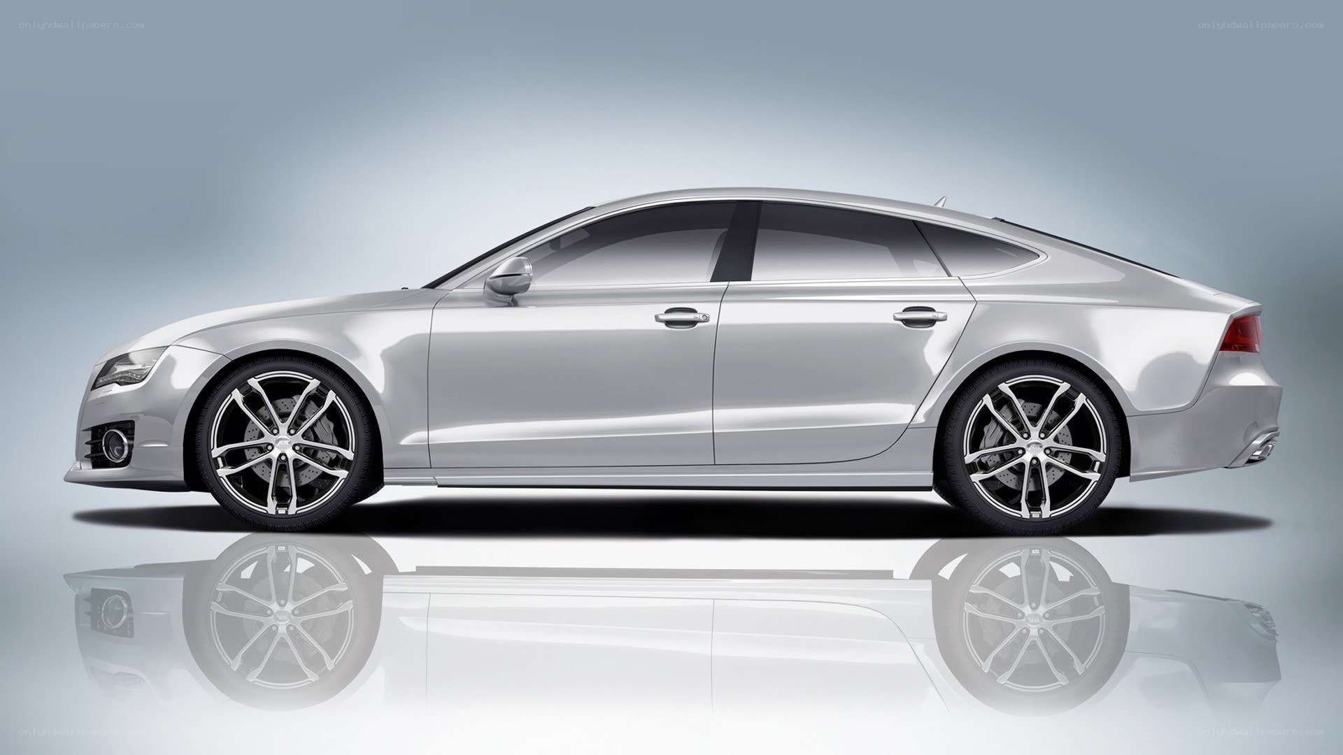 silver sedan car side view