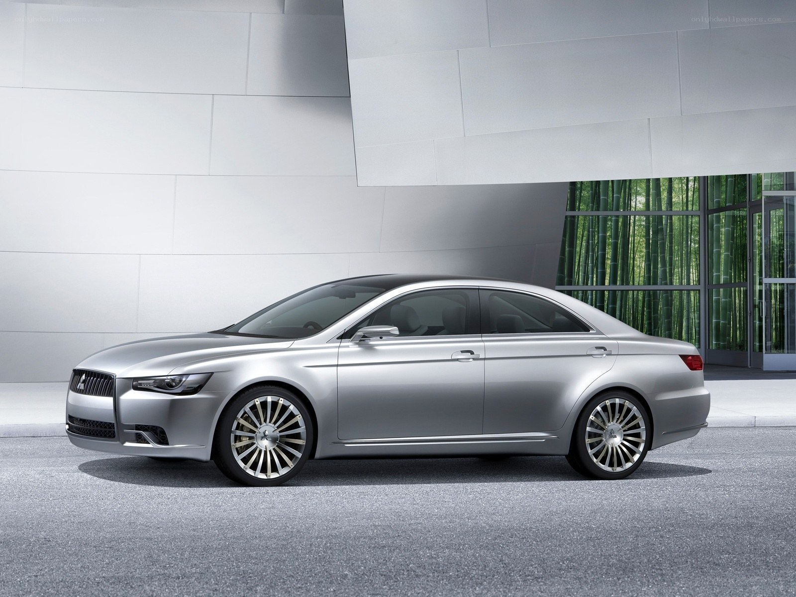 Silver sedan concept car