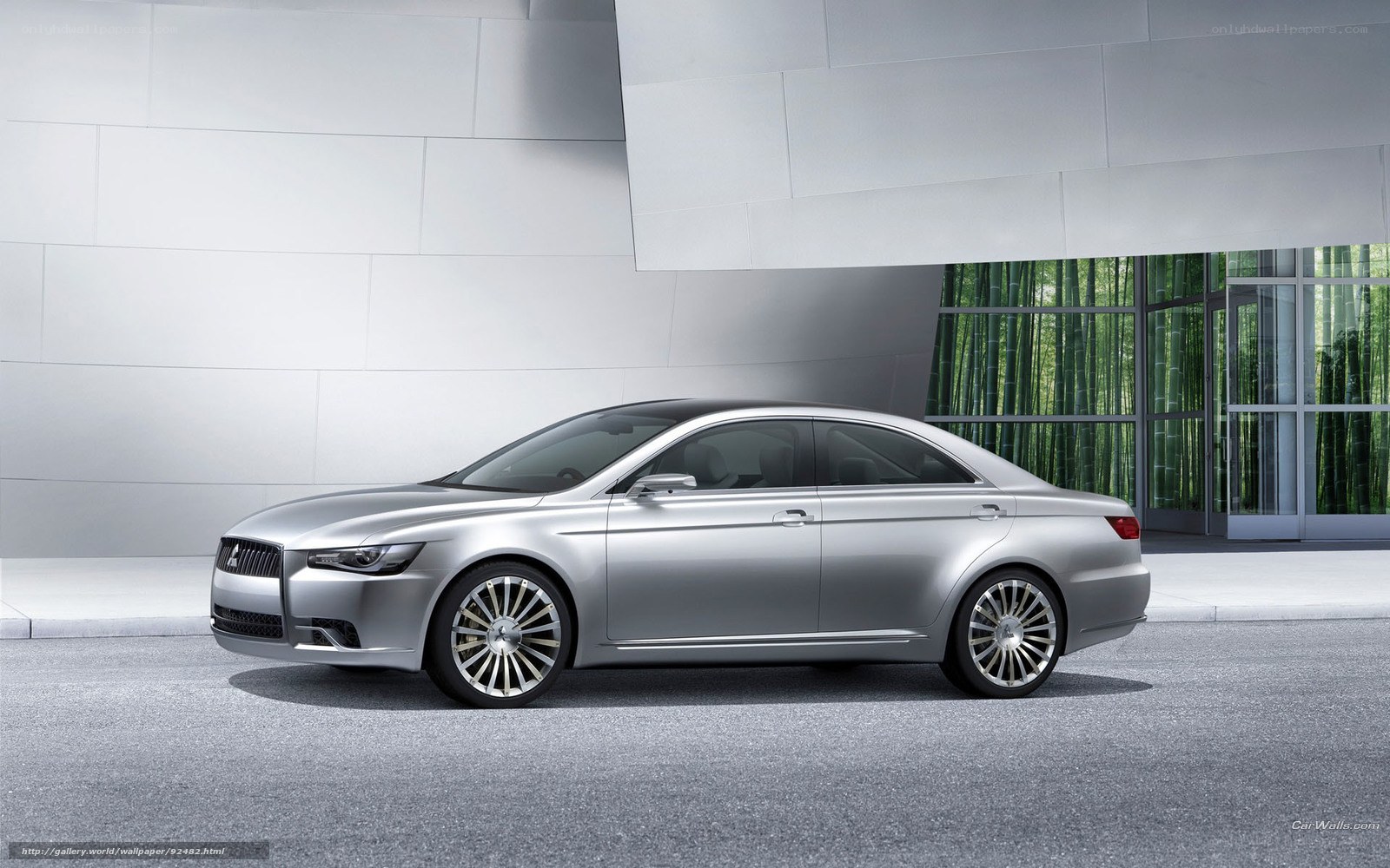 Silver sedan concept car