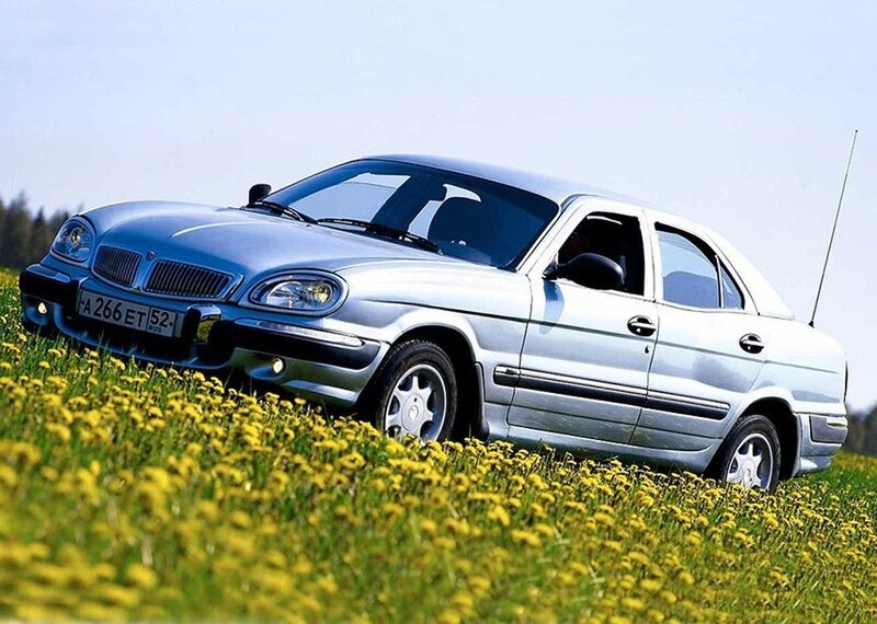 silver sedan in a field