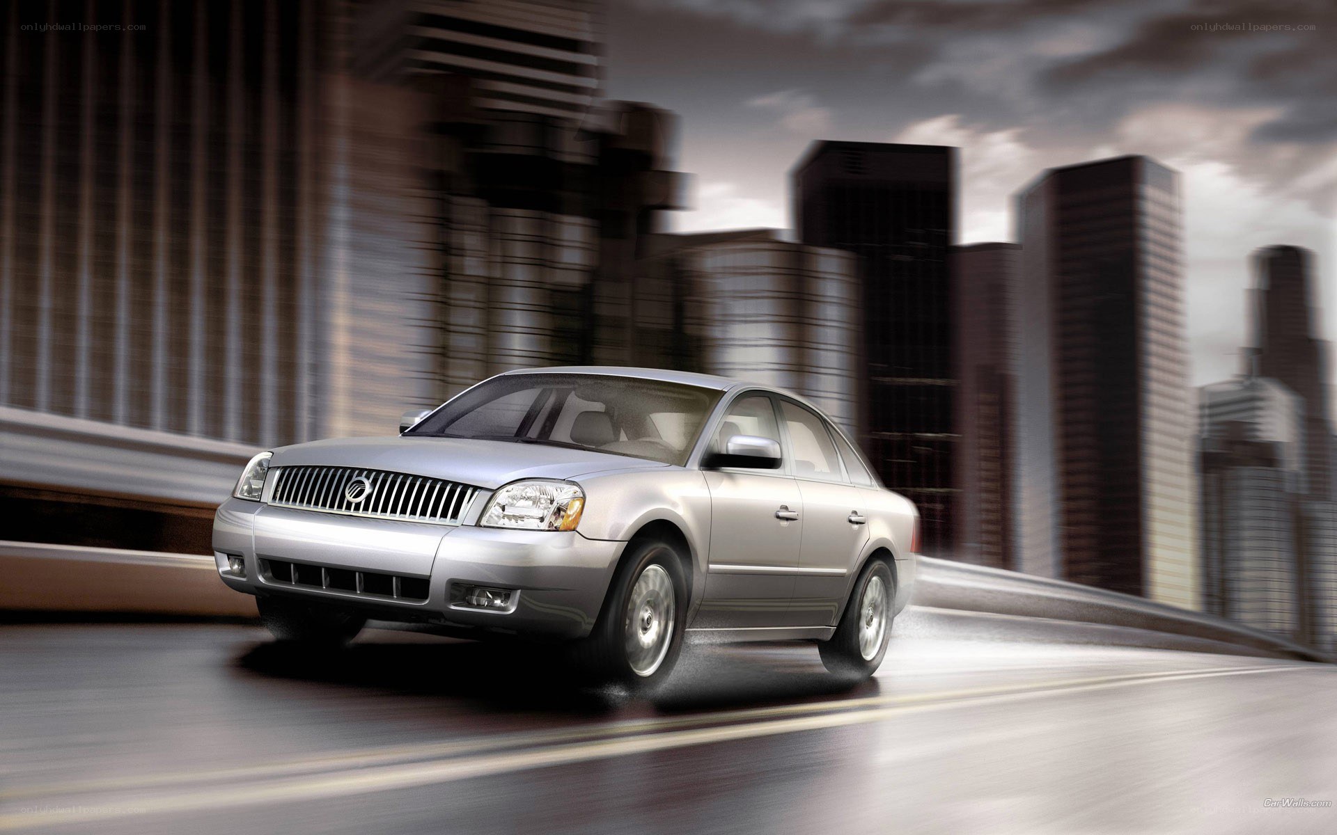 silver sedan in city