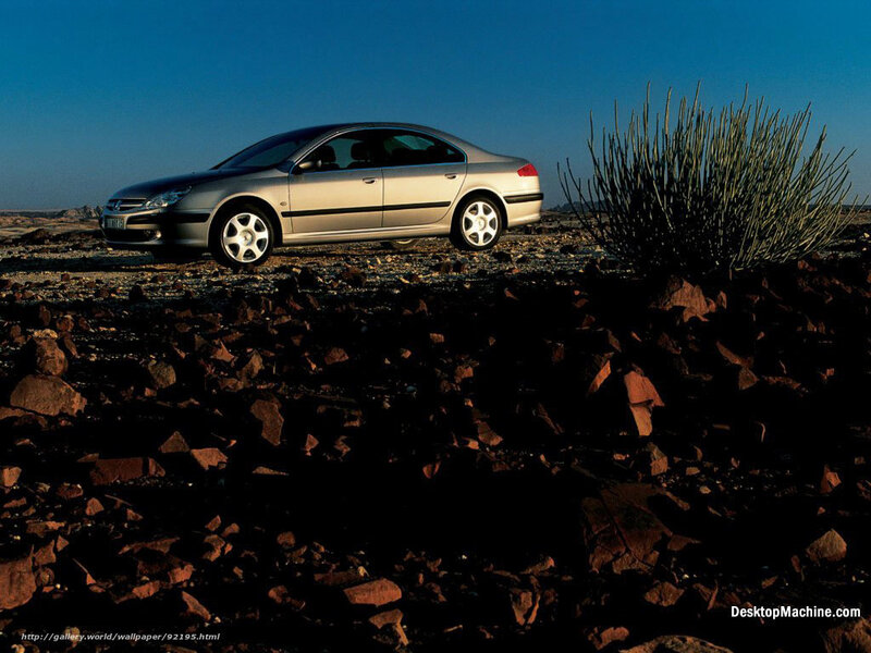 Silver Sedan in Desert — Blue