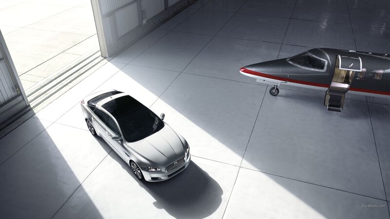 Silver Sedan in Hangar — Gray