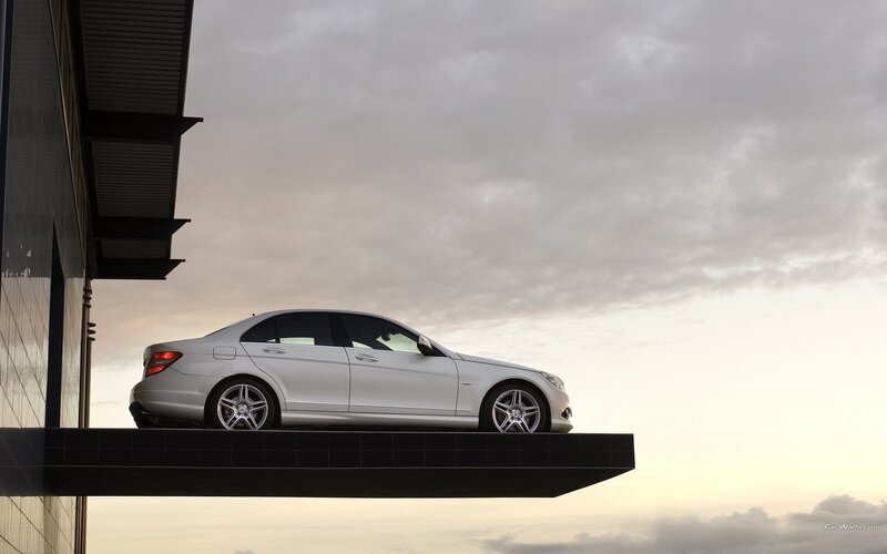 silver sedan on balcony
