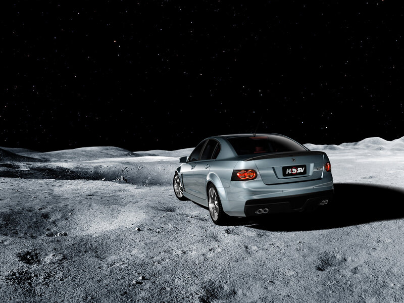 Silver Sedan on Moon