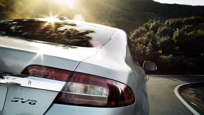 Silver Sedan on Road — Dramatic, Sunset, Photograph, Car, Trees