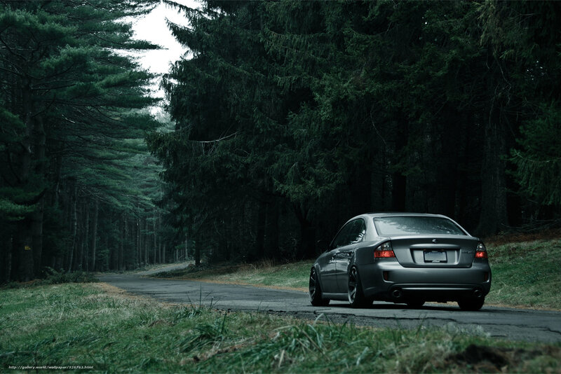 Silver Sedan on Road — Gray, Moody