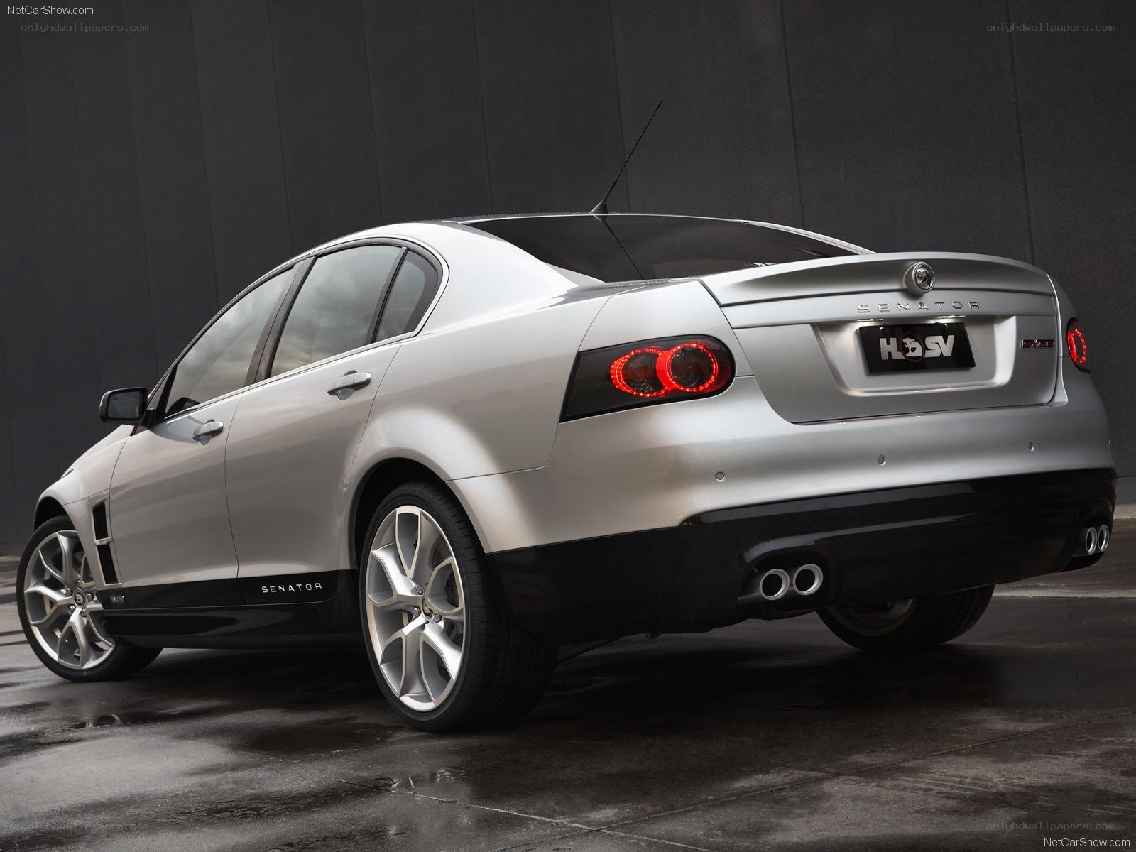 silver sedan rear view