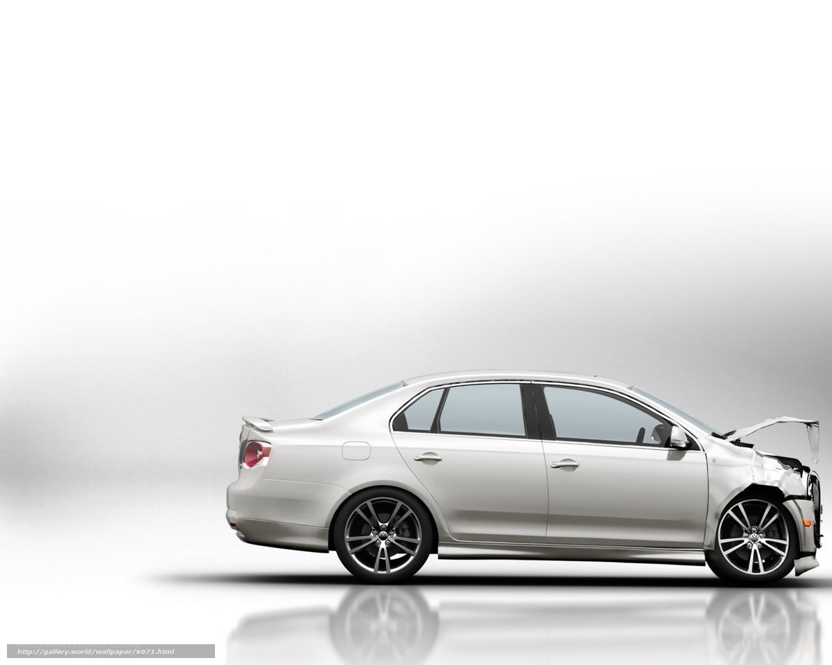 silver sedan with front damage
