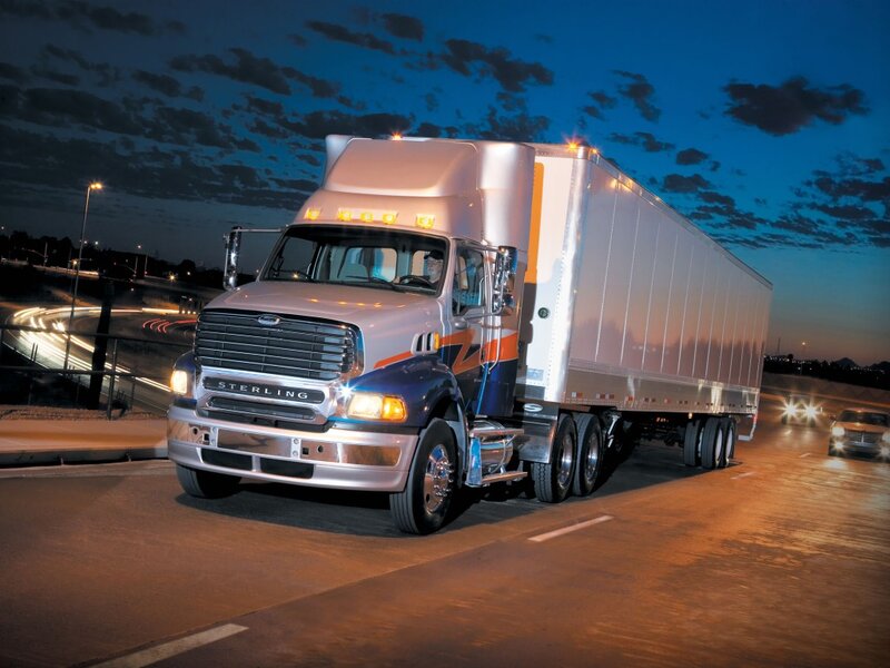 Silver Semi-truck — Dramatic, Night