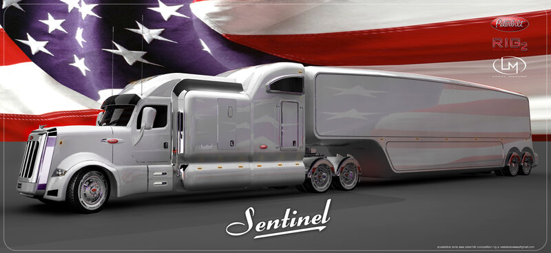 Silver Semi-truck — Patriotic