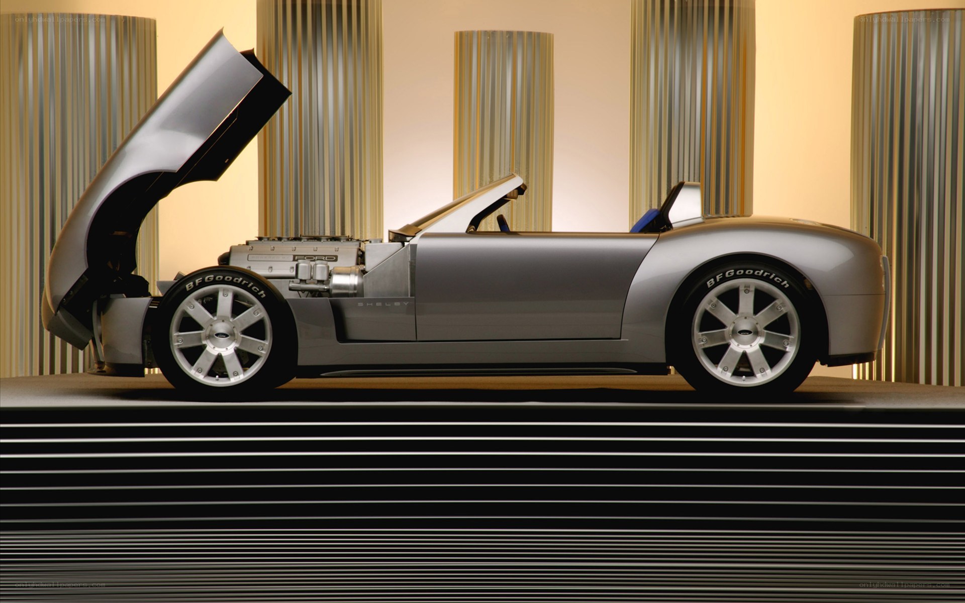 Silver Shelby Concept Car