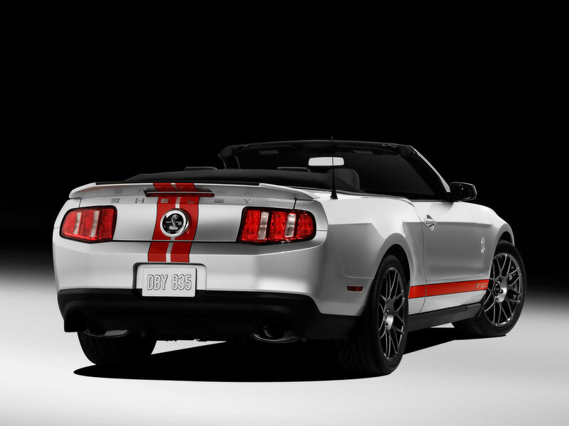 Silver Shelby Mustang — White