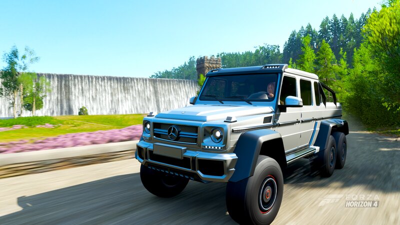 Silver Six-wheeled SUV