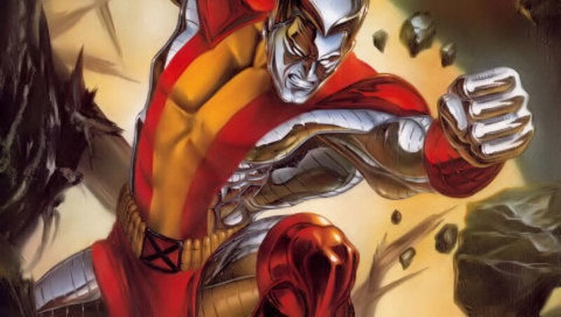Silver-skinned Superhero — Red, Dramatic