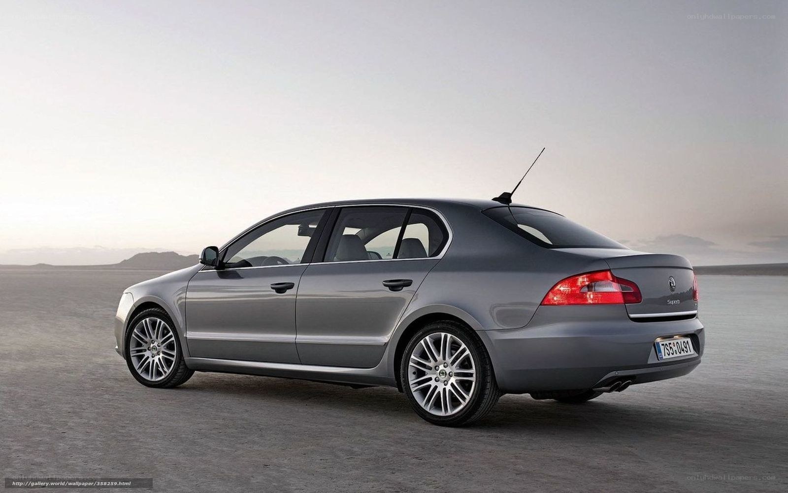 silver skoda superb sedan