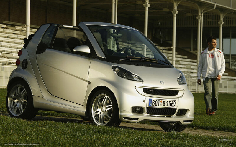 silver smart car on grass