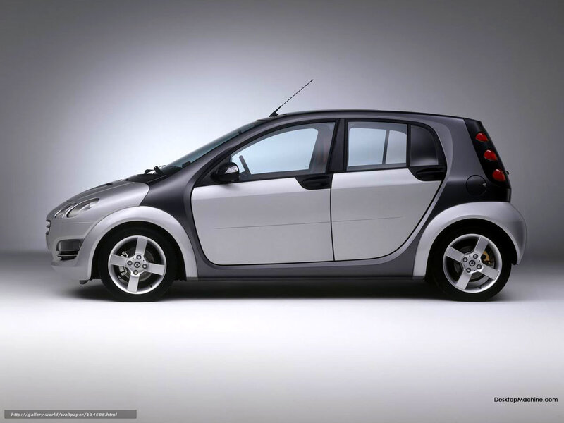 silver smart car side view