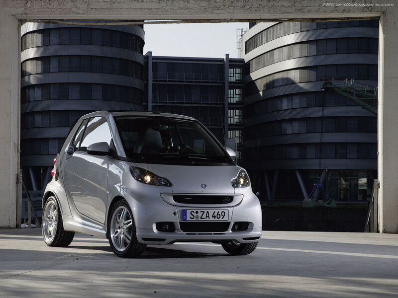 silver smart fortwo car