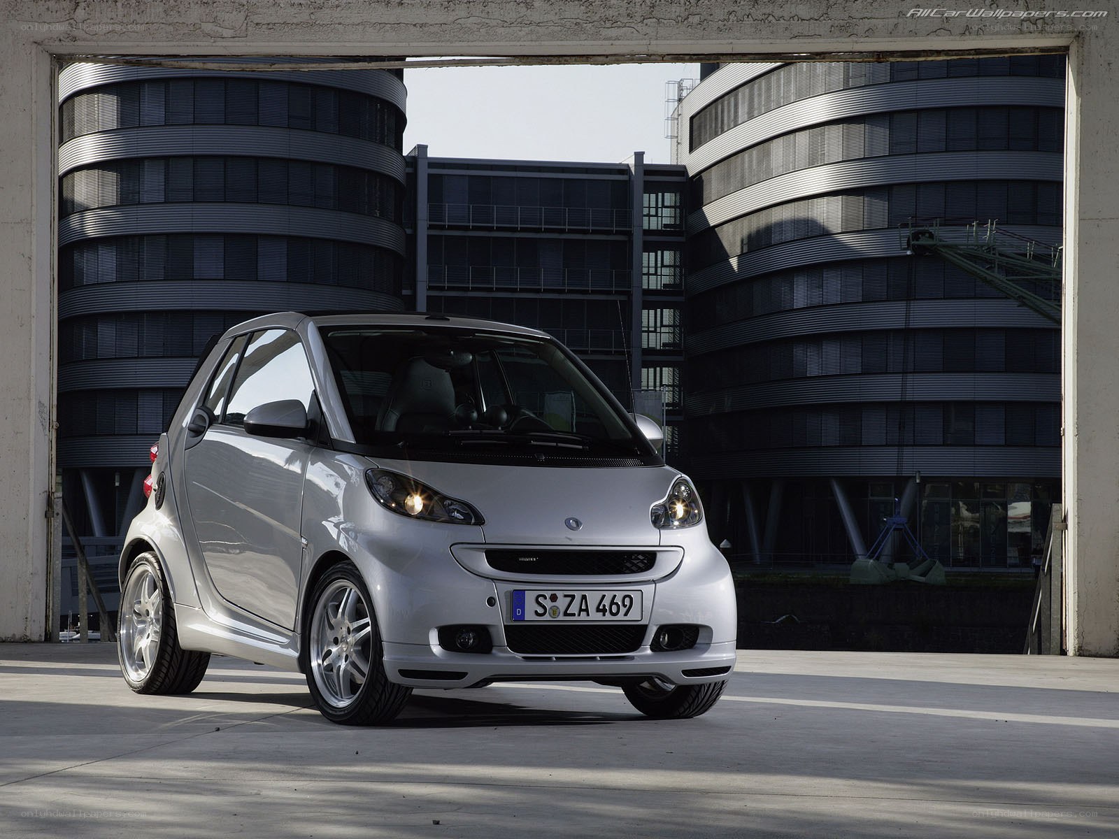 silver smart fortwo car