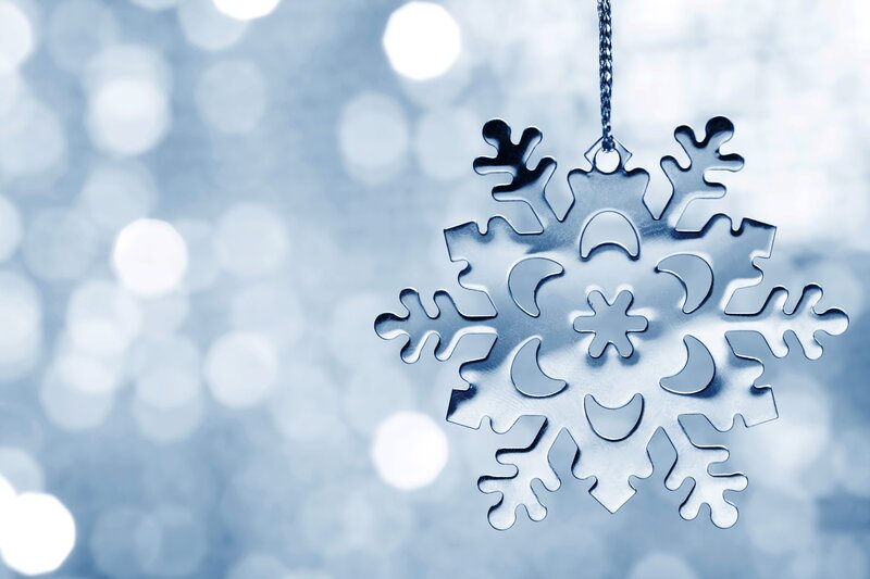 Silver Snowflake Ornament — Blue