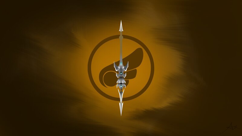 Silver Spear with Blue Gems