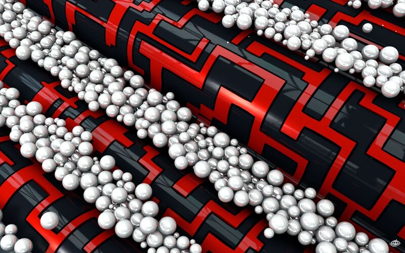 Silver Spheres on Patterned Surface — Black