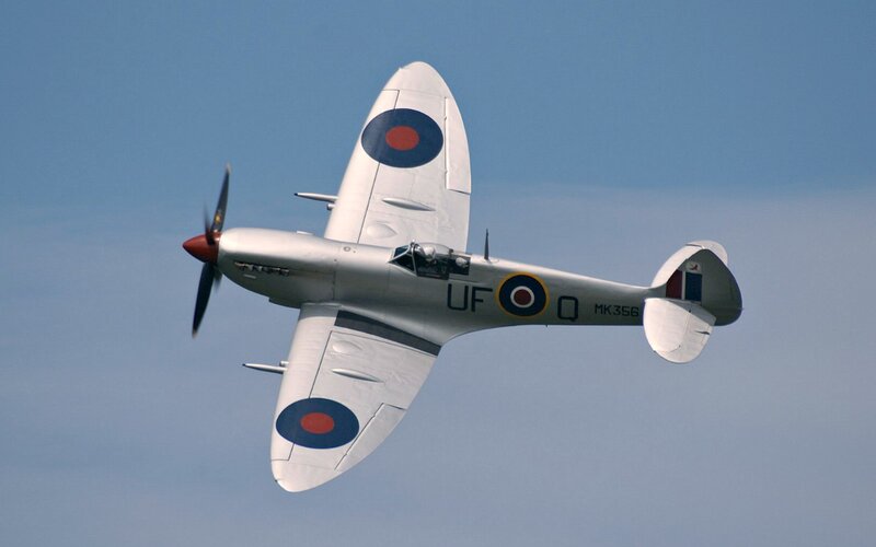 Silver Spitfire Plane — Gray