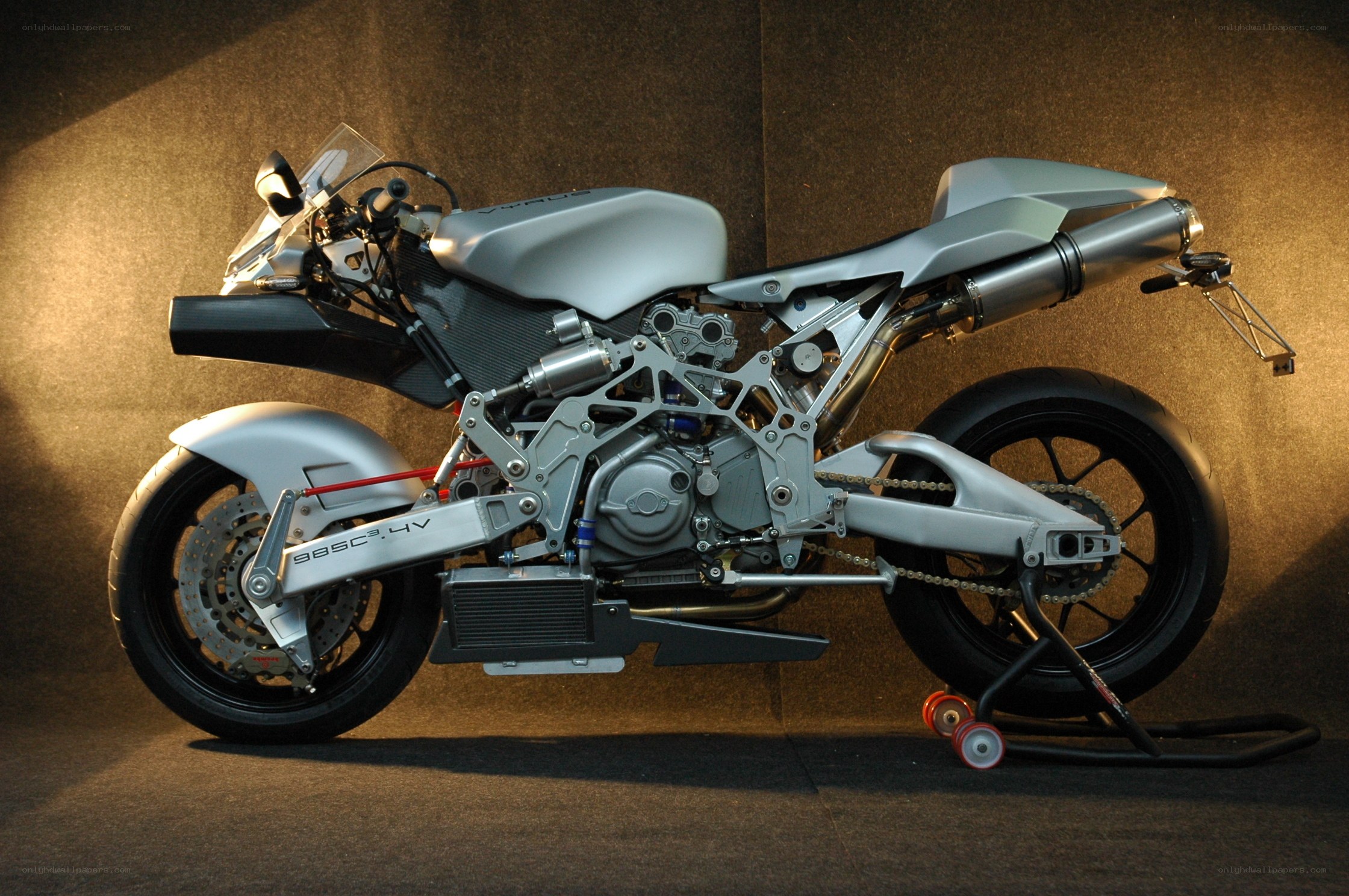 Silver sport motorcycle
