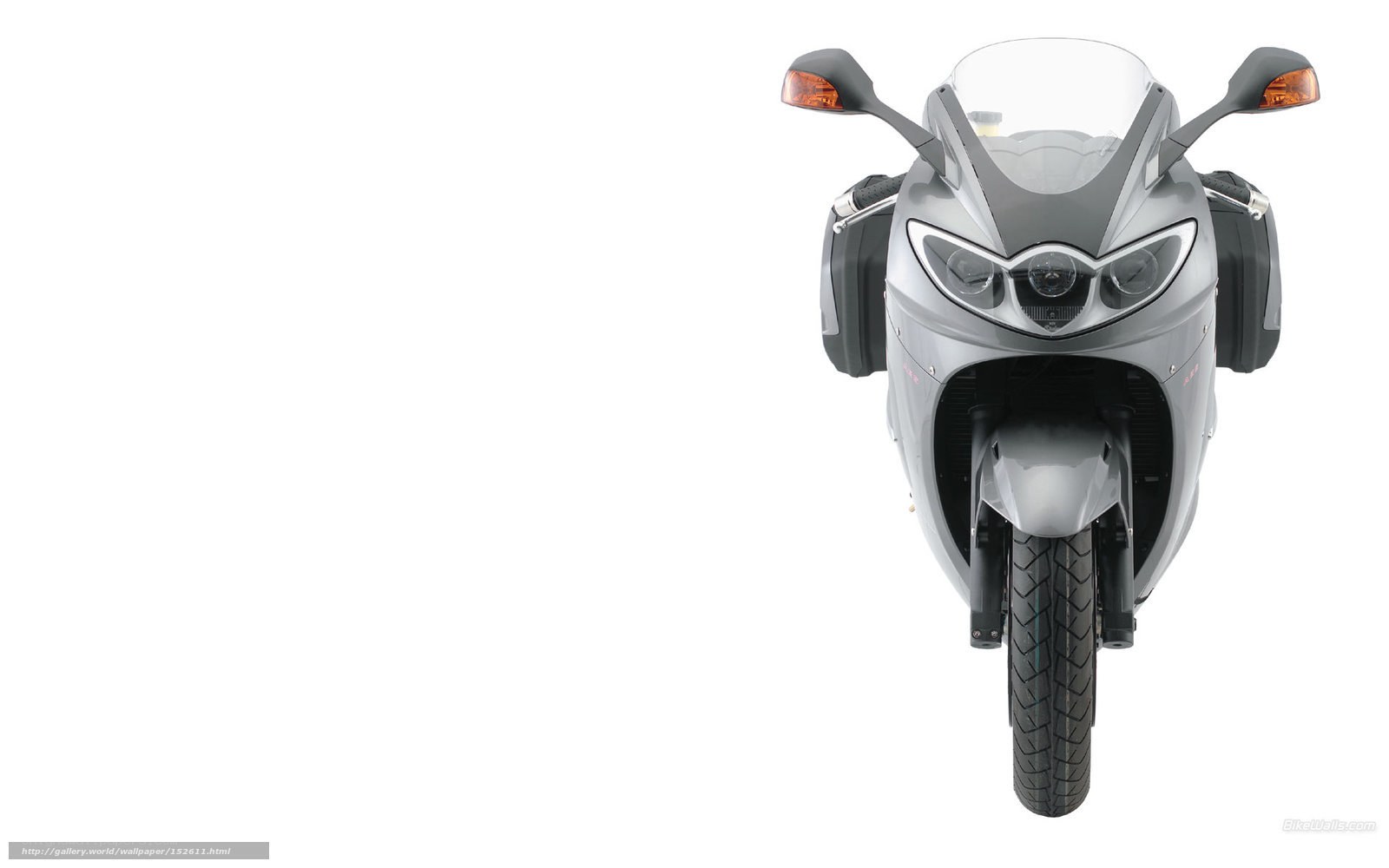 silver sport motorcycle front view
