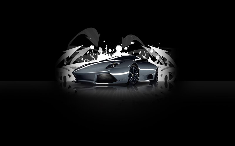 silver sports car artwork