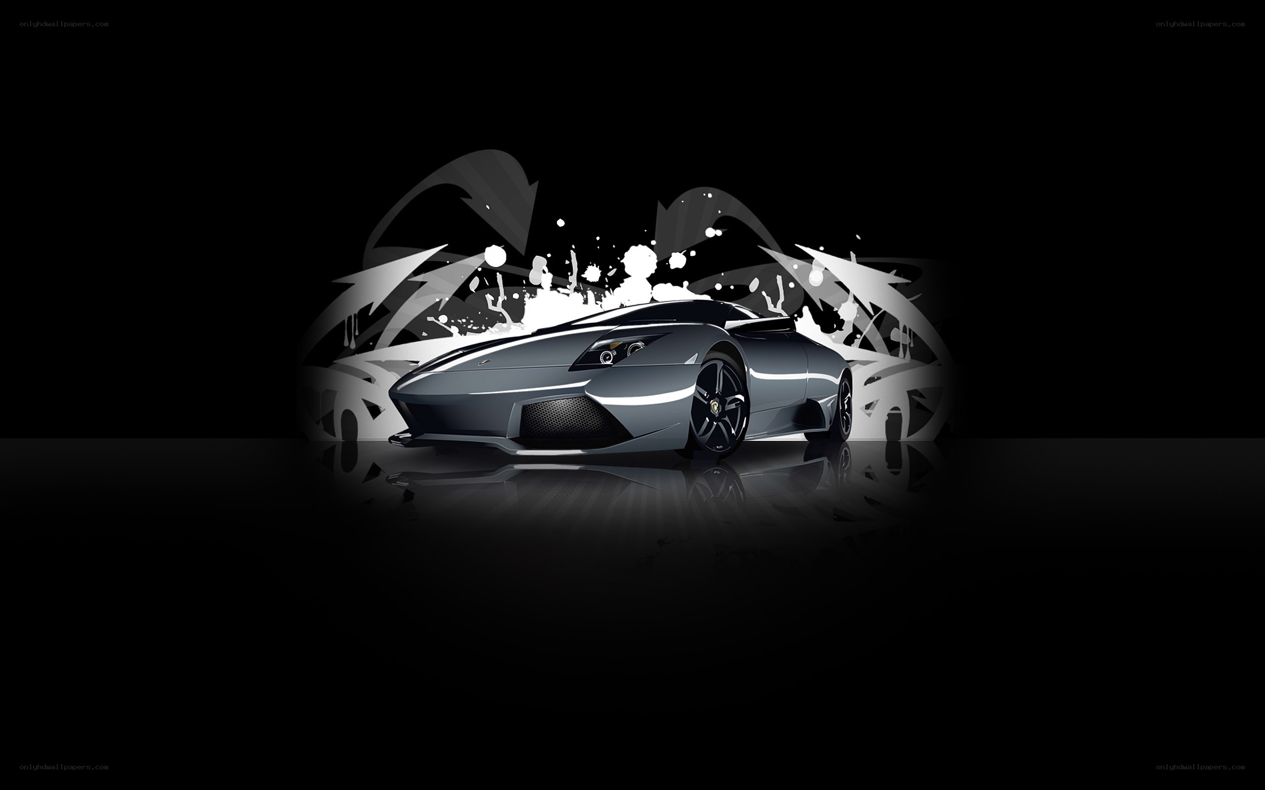 silver sports car artwork