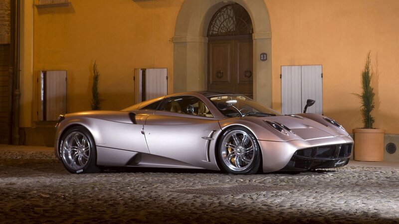 silver sports car at night