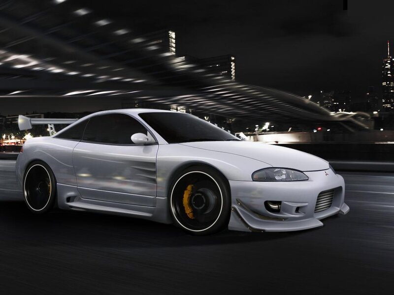 silver sports car at night