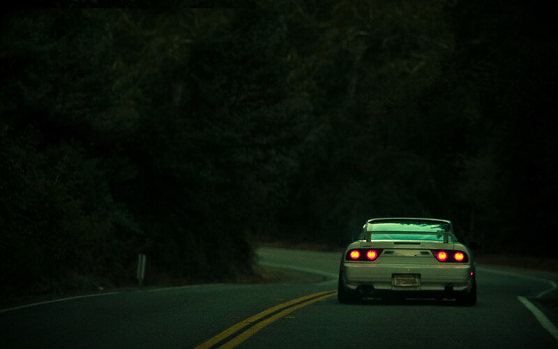 Silver Sports Car — Black, Dark, Night, Photograph, Road