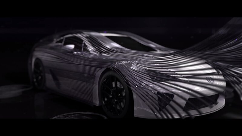 Silver Sports Car — Black, Dramatic, 3d Render, Wires