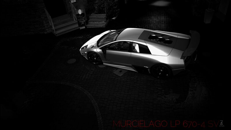 Silver Sports Car — Black, Dramatic, Night, 3d Render, Cobblestone