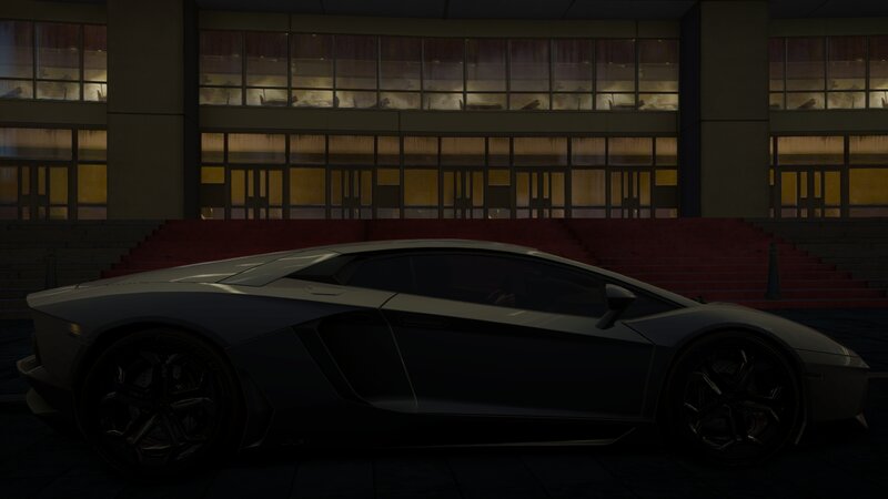 Silver Sports Car — Black, Dramatic, Night, 3d Render
