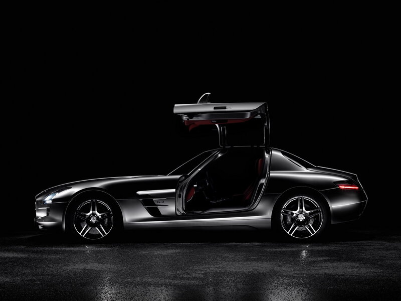 Silver Sports Car — Black, Dramatic, Night, Photograph, Car Door