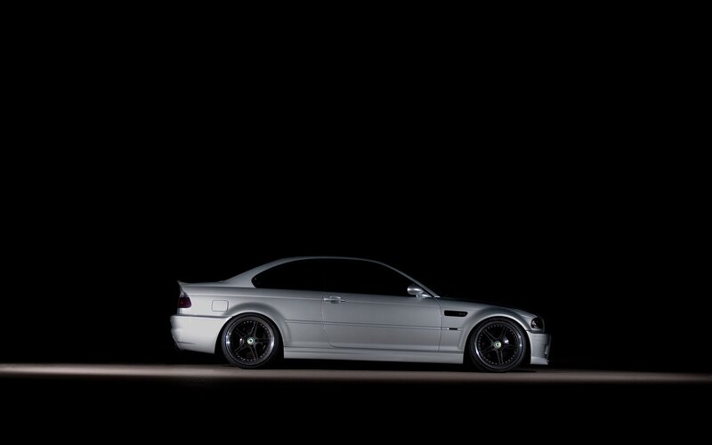 Silver Sports Car — Black, Dramatic, Night, Photograph, Wheels