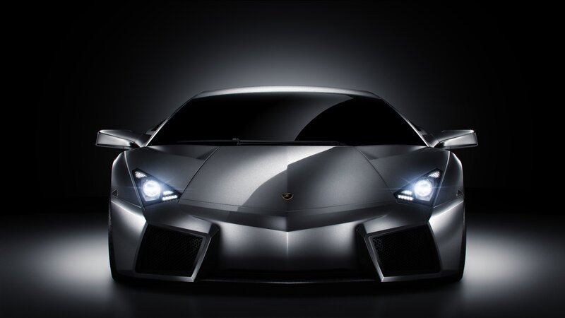 Silver Sports Car — Black, Dramatic, Photograph, Headlights