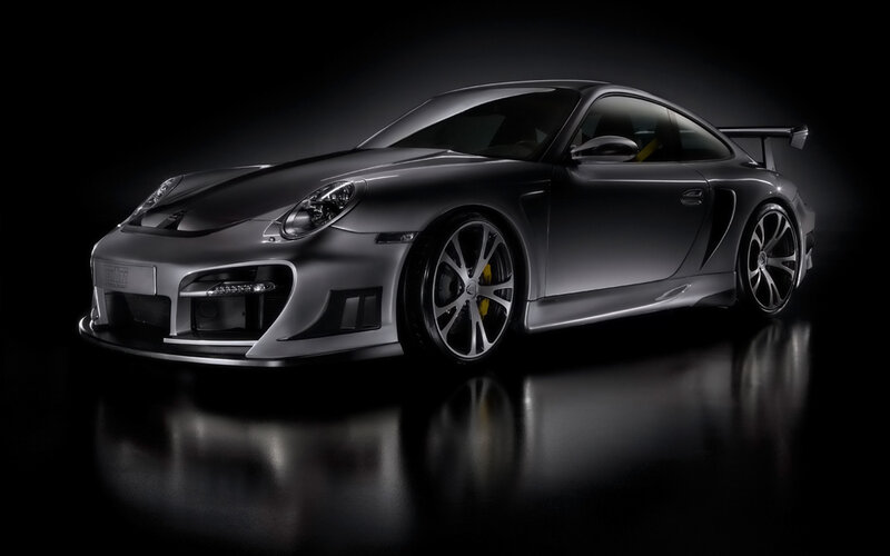 Silver Sports Car — Black, Dramatic, Photograph