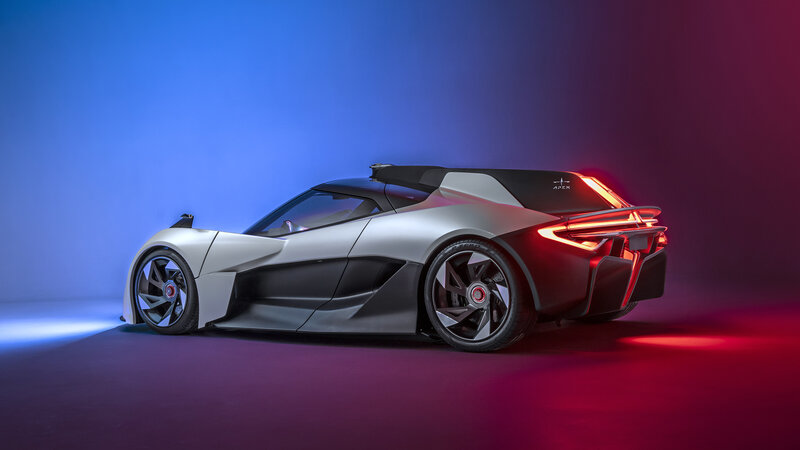 Silver Sports Car — Blue, Dramatic, 3d Render