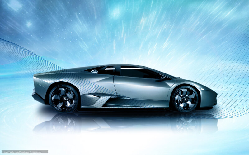 Silver Sports Car — Blue, Dynamic, 3d Render, Reflection
