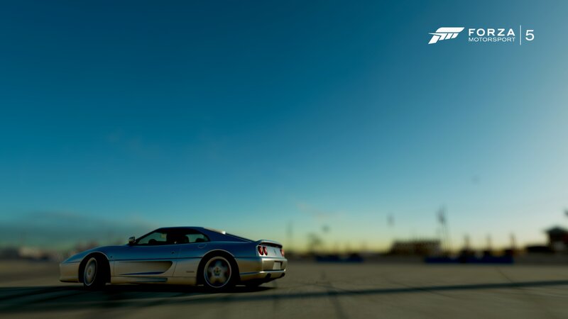 Silver Sports Car — Blue, Serene, Sunset