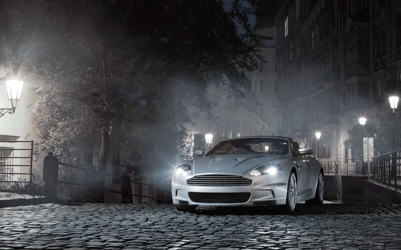 Silver Sports Car — Buildings