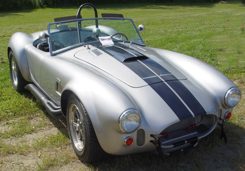 Silver Sports Car — Calm, Afternoon, Photograph, Grass, Stripes